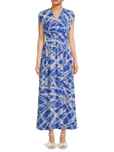 Renee C Women's Shirred A Line Maxi Dress In Royal Blue