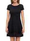 Renee C Women's Short Sleeve Lace Minidress In Black