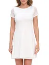 Renee C Women's Short Sleeve Lace Minidress In Ivory