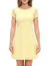 Renee C Women's Short Sleeve Lace Minidress In Yellow