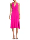 Renee C Women's Side Slit Dress In Fuchsia