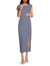 Renee C Women's Side Slit Maxi Dress In Blue