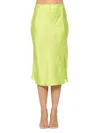Renee C Women's Side Slit Satin Midi Skirt