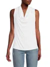Renee C Women's Sleeveless Cowlneck Top In White