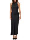 Renee C Women's Sleeveless Satin Maxi Dress In Black