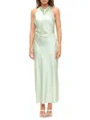 Renee C Women's Sleeveless Satin Maxi Dress In Green