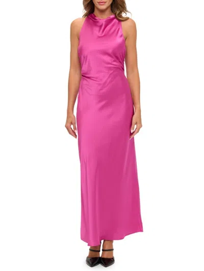Renee C Women's Sleeveless Satin Maxi Dress In Pink