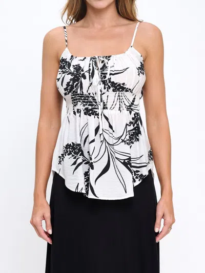 Renee C Women's Smocked Floral Top In White