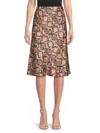 Renee C Snakeskin Print Midi Skirt In Black Brown