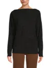 Renee C Women's Solid Boatneck Top In Charcoal