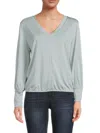 Renee C Women's Solid Long Sleeve Top In Sage