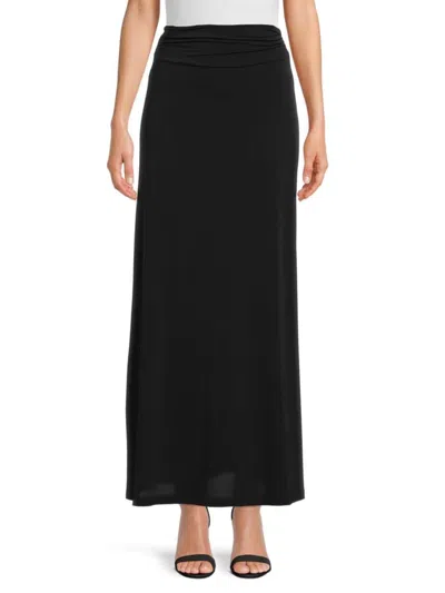 Renee C Women's Solid Maxi Skirt In Black