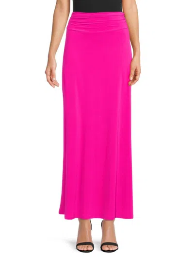 Renee C Women's Solid Maxi Skirt In Fuchsia