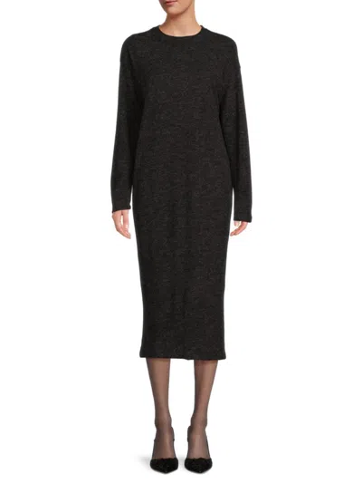 Renee C Women's Solid Midi Sweater Dress In Charcoal