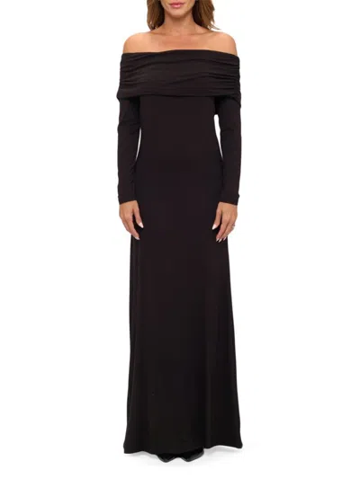 Renee C Women's Solid Off-the-shoulder Maxi Dress In Black
