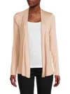 Renee C Women's Solid Open Front Cardigan In Taupe