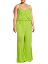 Renee C Women's Solid Wide Leg Jumpsuit In Citron