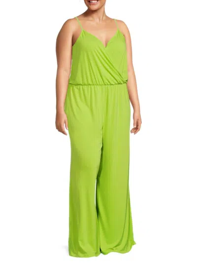 Renee C Women's Solid Wide Leg Jumpsuit In Citron