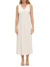 Renee C Women's Striped Linen Blend Midi Dress In Taupe