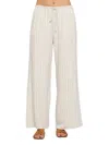 Renee C Women's Striped Linen Blend Wide Leg Pants In Linen