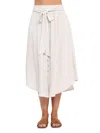 Renee C Women's Striped Linen Midi Skirt