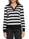 Renee C Stripe Polo Sweater In Black Ivory
