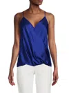 RENEE C WOMEN'S SURPLICE SATIN CAMISOLE TOP