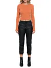 Renee C Women's Textured Knit Crop Top In Rust
