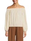 Renee C Women's Textured Off Shoulder Top In Beige