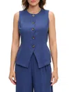 Renee C Women's Textured Vest In Blue