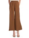 Renee C Women's Textured Wide Leg Pants In Caramel