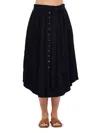 Shop Renee C Women's Tie-waist Midi-skirt In Black