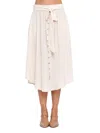 Renee C Women's Tie-waist Midi-skirt In Linen