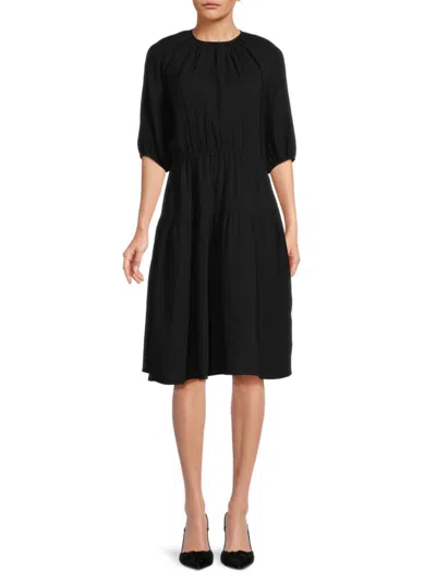 RENEE C WOMEN'S TIERED ELBOW SLEEVE NAP DRESS