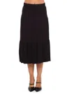 Renee C Women's Tiered Jersey Midi-skirt In Black