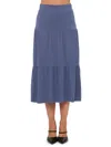 Renee C Women's Tiered Jersey Midi-skirt In Blue