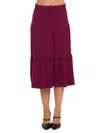 Renee C Women's Tiered Jersey Midi-skirt In Burgundy