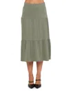 Renee C Women's Tiered Jersey Midi-skirt In Green