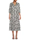 Renee C Women's Tiered Midaxi Dress In White Black