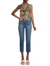 Renee C Women's Printed Halter Top In Teal