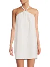 Renee C Women's Tropical Print Halter Mini Dress In Ivory