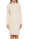 Renee C Women's Turtleneck Bodycon Knee Length Dress In Oatmeal