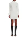 Renee C Women's Turtleneck Bodycon Mini Sweater Dress In Ivory