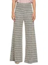 Renee C Women's Tweed Wide Leg Pants In Black