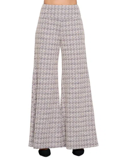 Renee C Women's Tweed Wide Leg Pants In Pink