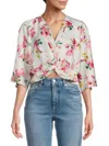 Renee C Women's Twist Satin Crop Top In Multi
