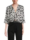 Renee C Women's Twist Satin Crop Top In Multi