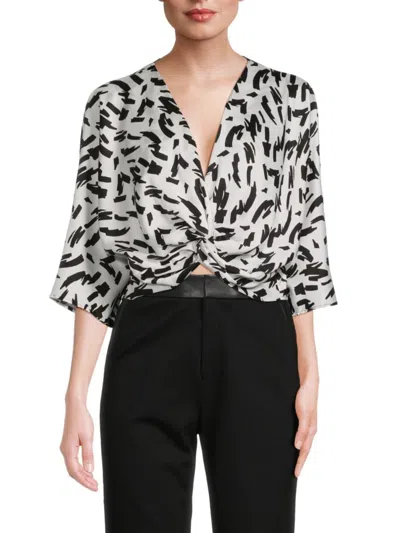 Renee C Women's Twist Satin Crop Top In Multi