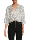 Renee C Women's Twist Satin Crop Top