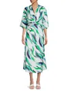 Renee C Women's Twist Satin Midi Dress In Blue